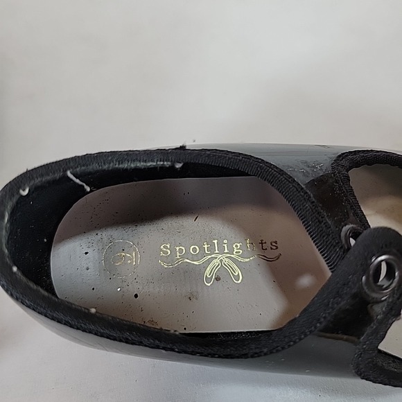 Tap Shoes Spotlight Black Patent Mary Jane Fastener Strap Toddler/Youth Size 9M - Picture 5 of 8